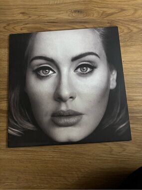 Adele 25 Vinyl Album Cover - Black & White Portrait